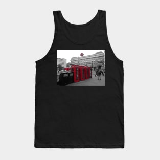 Red London Phone Booth Charing Cross Tank Top